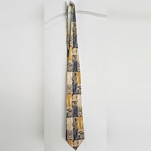 Ermenegildo Zegna Beige and Gold Patterned Tie